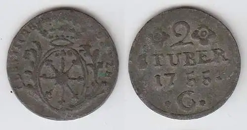 2 Stuber Billon Münze Cleve Kleve 1755 C