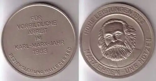 DDR Medaille SED Bezirksleitung Halle 1983