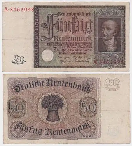 Banknote 50 Rentenmark 1934 Rosenberg Nr. 165 (131946)