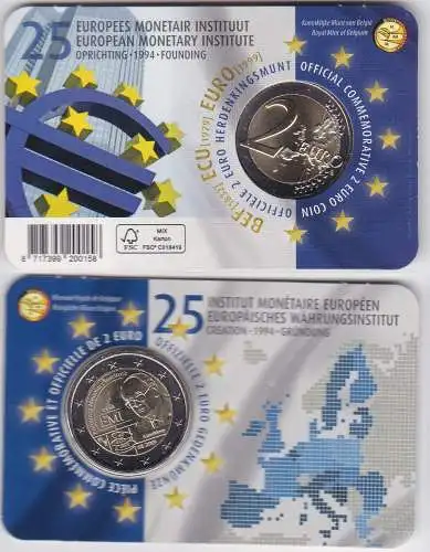 2 EURO Coincard 2019 Belgien 25 Jahre EMI Stempelglanz (167578)