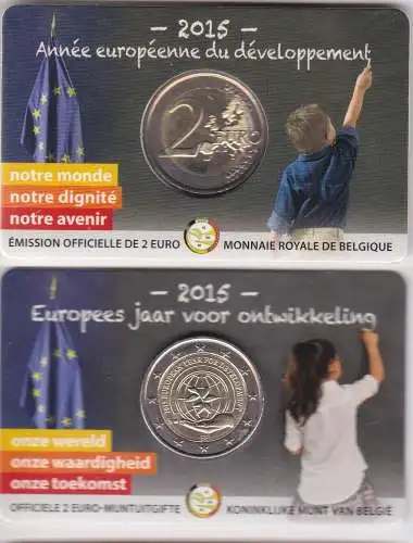 2 EURO Coincard 2015 Belgien europ. Jahr der Entwicklung Stempelglanz (166938)