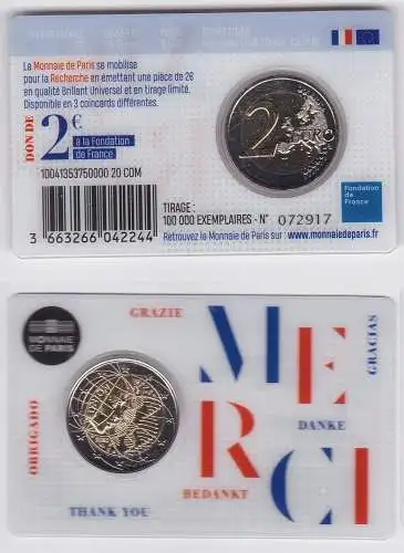 Frankreich 2 Euro Gedenkmünze 2020 Merci in Coincard (165325)