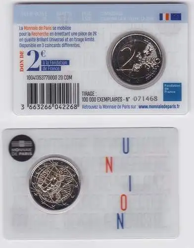 Frankreich 2 Euro Gedenkmünze 2020 Union in Coincard (162082)