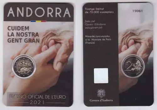 Andorra 2 Euro 2021 Wir kümmern uns um unsere Senioren Blister/Folder (164590)