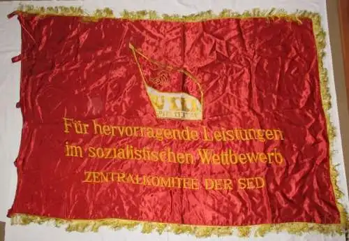 Seltene DDR Fahne VIII. Parteitag Soz. Wettbwerb Zentralkomitee der SED (101699)