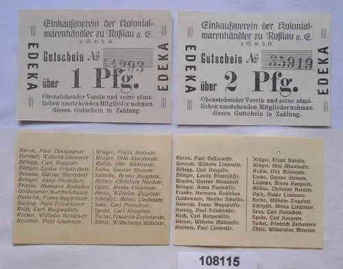 1 und 2 Pfennig Banknoten Notgeld Einkaufsverein Roßlau a.E. (108115)