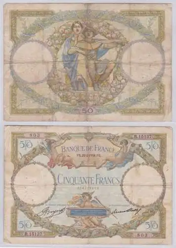 50 Franc Banknote Frankreich 22.2.1934 (138864)