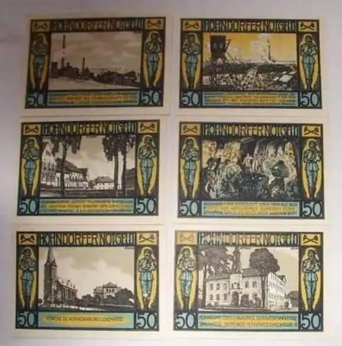 6 Banknoten Notgeld Gemeinde Hohndorf 1921