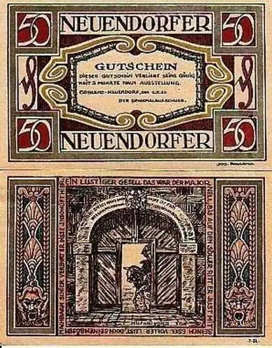 2 Banknoten Notgeld Stadt Coblenz Neuendorf 1921