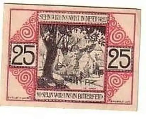 25 Pfennig Banknote Notgeld Kreis Bitterfeld 1920