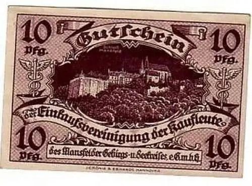 10 Pfennig Banknote Notgeld Klostermansfeld 1920