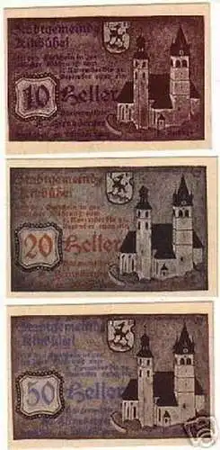 3 Banknoten Notgeld Stadtgemeinde Kitzbühel 1920