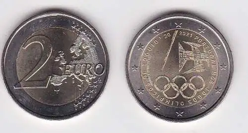 2 Euro Gedenkmünze Portugal Olympische Spiele in Tokio 2021 Stgl. (134522)