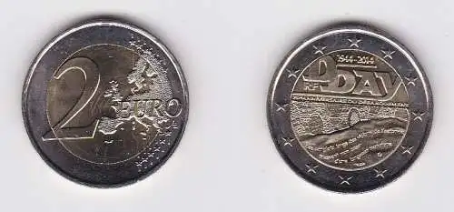 2 Euro Bi-Metall Münze Frankreich 2014 70. Jahreestag des D-Day (123835)