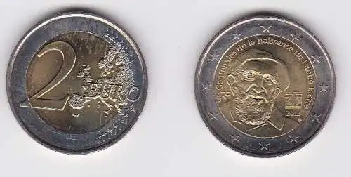 2 Euro Bi-Metall Münze Frankreich 2012 Abbe Pierre (125479)