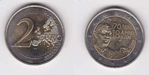 2 Euro Gedenkmünze Frankreich "Appel des 18 Juni" 2010 Stgl.  (125325)