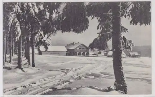 98863 Ak Ski und Wanderheim der Turngemeinde Zwickau in Oberjugel 1932