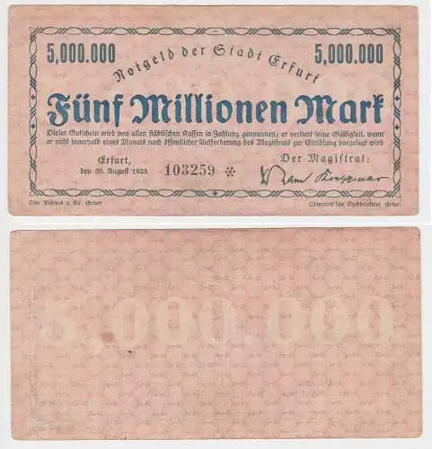 5 Millionen Mark Banknote Erfurt 30.08.1923 (155307)