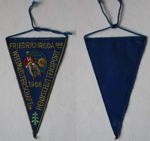 DDR Wimpel FIL Weltmeisterschaft Rennschlittensport Friedrichroda 1966 (124454)