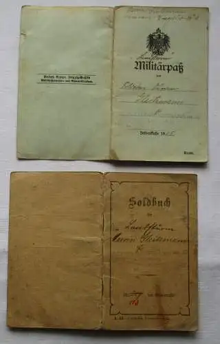 Militärpaß + Soldbuch 2. Train-Abteilung Nr. 19 Frankenberg 4. Eskadron (126340)