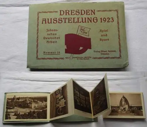 62392 Ansichtskarten-Leporello Dresden Ausstellung 1923 Jahresschau Dt. Arbeit .