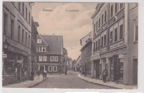 50533 Ak Eisleben Freistrasse mit Frisör und anderen Geschäften 1913