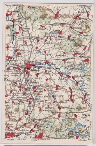 903355 Landkarten Ak Wona-Karte C Großenhain, Weinböhla, Frauwalde usw.
