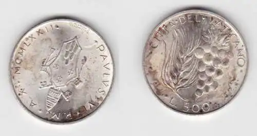 500 Lire Silber Münze Vatikan 1972 (101184)