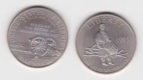 1/2 Dollar Kupfer-Nickel Münze USA Gedenkstätte Gettysburg 1995 (129143)