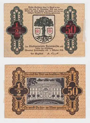 50 Pfennig Banknote Notgeld Stadtgemeinde Freienwalde 1918 (131925)