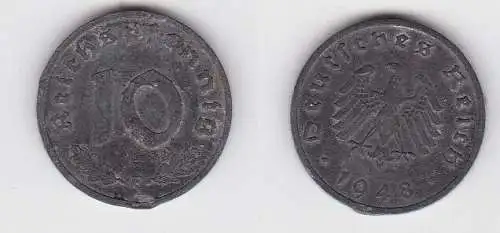 10 Reichspfennig Zink Münze 3.Reich 1948 F Jäger 375 (130715)