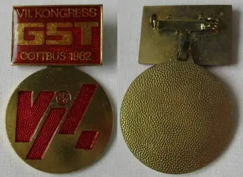 DDR Abzeichen VII. Kongress GST Cottbus 1982 Gesellschaft Technik (152784)