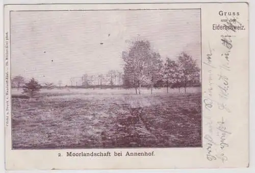 96554 Ak Gruss aus der Eiderschweiz, 2. Moorlandschaft bei Annenhof 1903