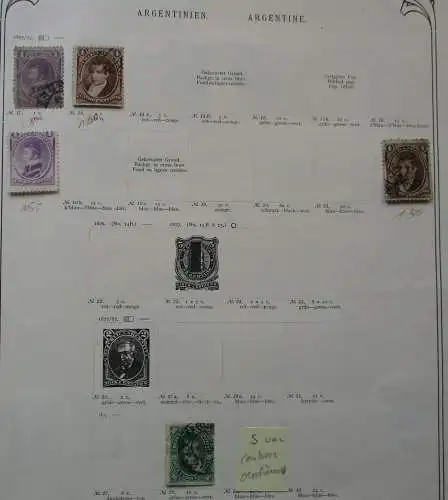 Seltene Briefmarkensammlung Argentinien 1867 bis 1911 (120093)