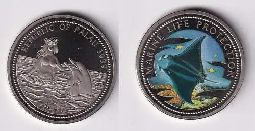 1 Dollar Farbmünze Palau Marine-Life Protection 1999 (151880)