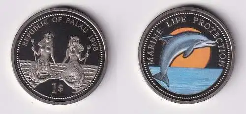 1 Dollar Farbmünze Palau Marine-Life Protection 1998 (156551)