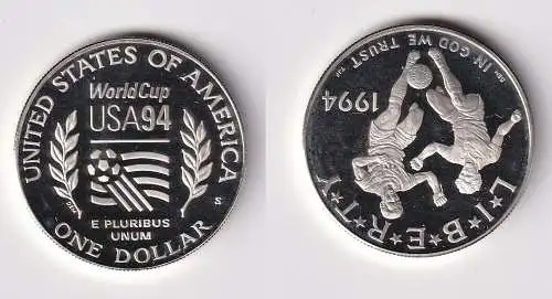 1 Dollar Silber Münze USA Fussball WM USA 1994  (152496)