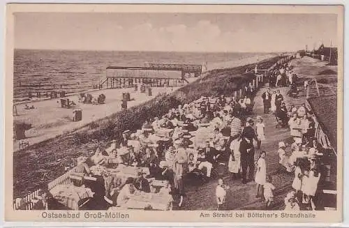 26303 AK Ostseebad Groß Möllen (Mielno) Strand bei Böttchers Strandhalle 1941