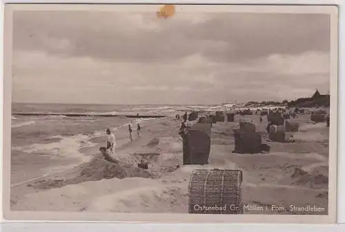 13172 AK Ostseebad Groß Möllen (Mielno) Strandleben 1941