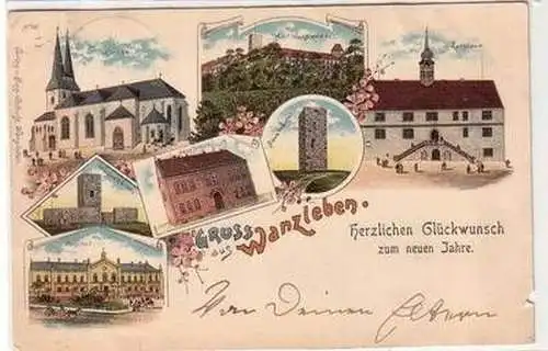 57299 Ak Lithographie Gruß aus Wanzleben 1897