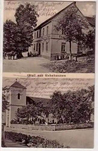 44089 Ak Gruß aus Rehehausen Gasthof und Kirche 1918