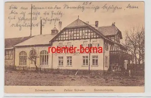 69528 Ak Schneidemühle Hotel Zur Zeitzer Schweiz 1942