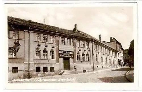 64996 Foto Ak Gernrode / Harz FDGB Ferienheim "Freundschaft" um 1960