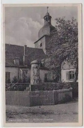 49799 Ak Dankerode Kirche mit Ehrenmal um 1940