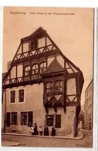 41739 Ak Magdeburg altes Haus Kreuzgangstrasse um 1930