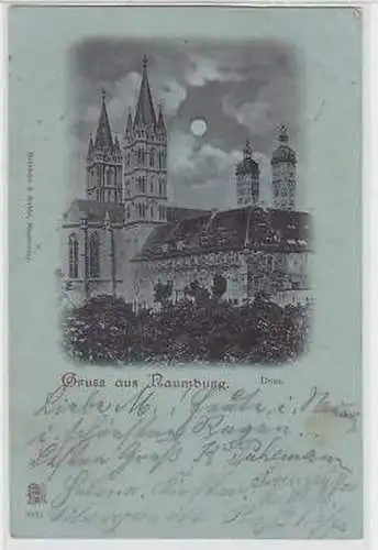 44379 Mondscheinkarte Gruß aus Naumburg Dom 1899