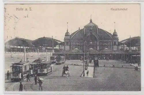 47870 Ak Halle an der Saale Hauptbahnhof 1912