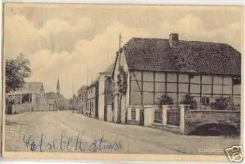 15578 Ak Elsebeck Dorfstrasse mit Kirche 1930