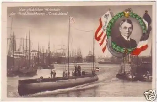 17360 Ak Frachttauchboot "Deutschland" um 1915