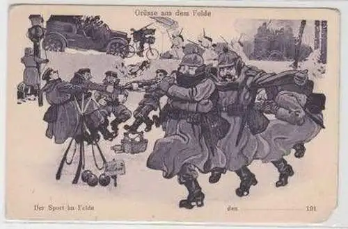 33877 Militär Humor Ak Grüsse aus dem Felde um 1915